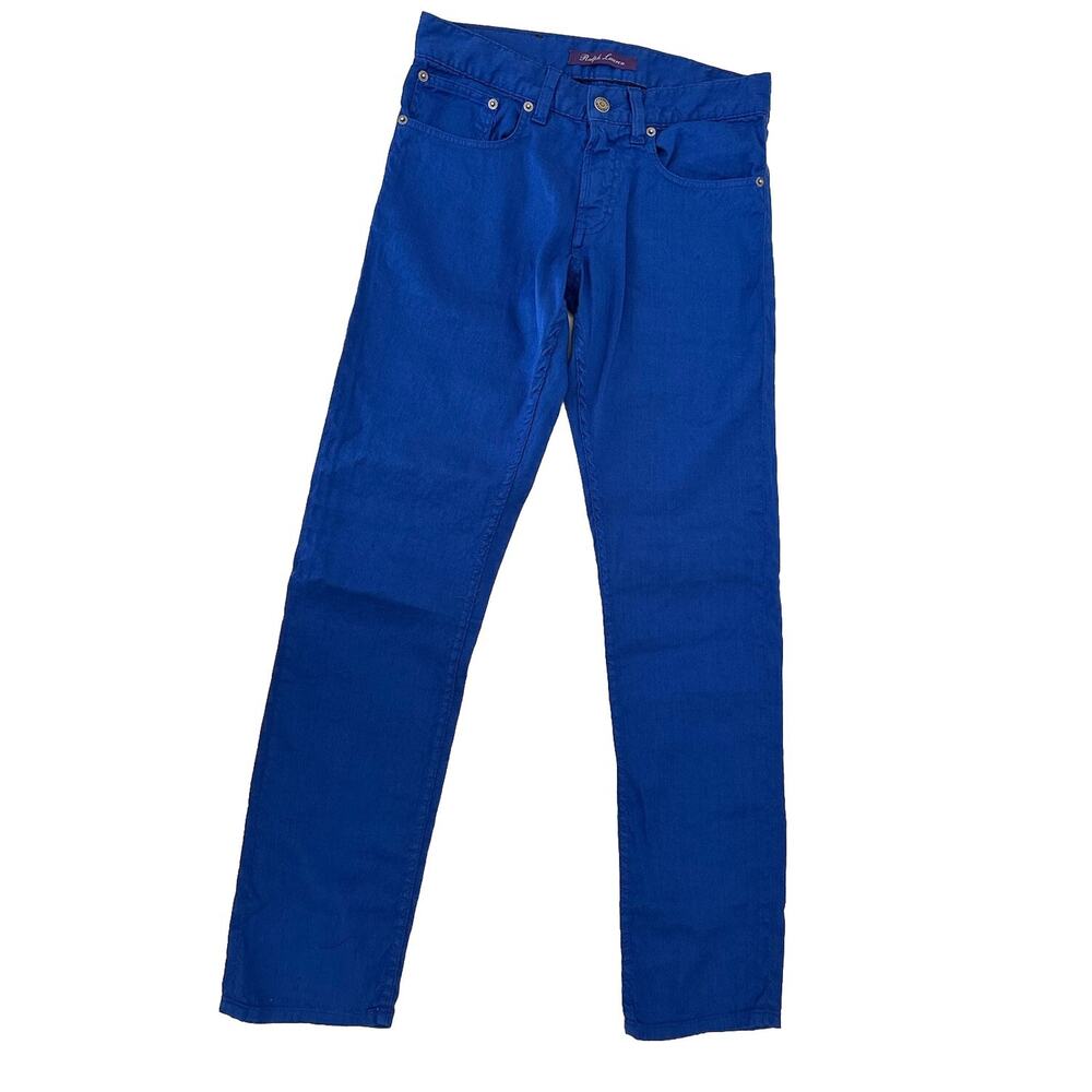 Ralph Lauren Purple Label Men's Blue Linen/Cotton Jeans 28x32 Portugal NWT $595